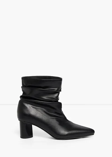 Stiefeletten mit Raffung in schwarz - bonprix