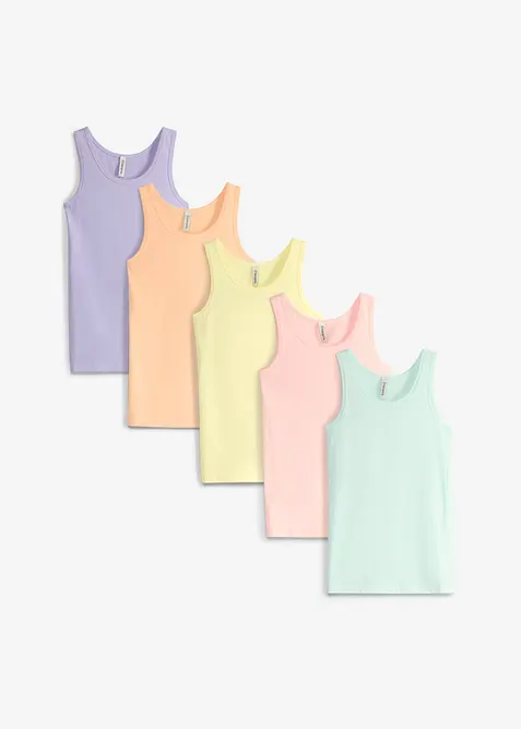 Unterhemd (5er Pack) in rosa von vorne - bonprix