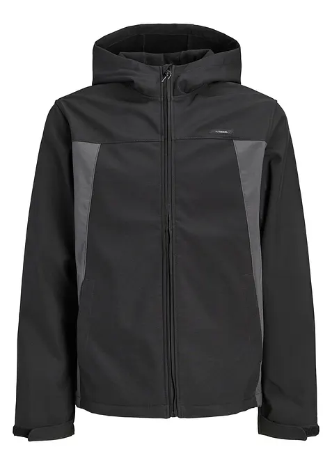JJ REBEL Softshelljacke in schwarz von vorne - JJ REBEL