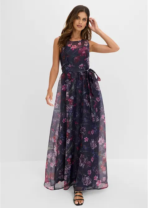 Maxikleid in blau von vorne (Totalaufnahme) - bonprix