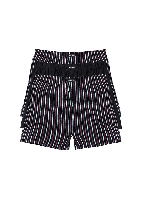 Lockere Jersey Boxershorts aus Baumwolle (3er Pack) in schwarz - bonprix