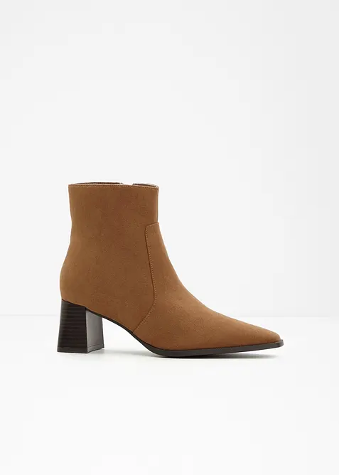 Stiefeletten mit Blockabsatz in braun - bonprix
