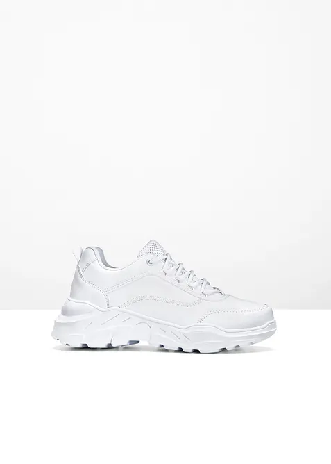 Chunky Sneaker mit leichter Sohle in weiß von vorne - bonprix
