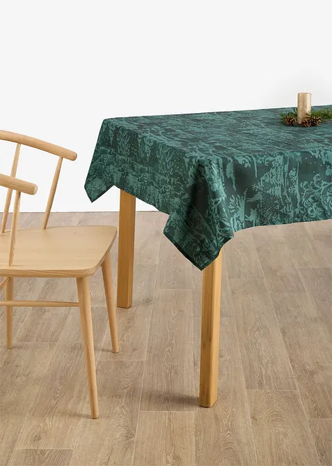 Tischdecke mit Tannenmotiv, wasserabweisend in grün - bonprix