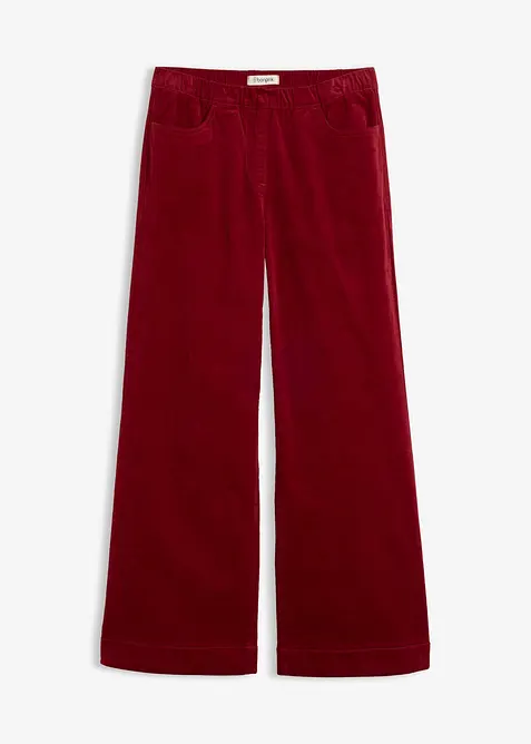 High-Waist-Cordhose aus Baumwoll-Mix in rot von vorne - bonprix