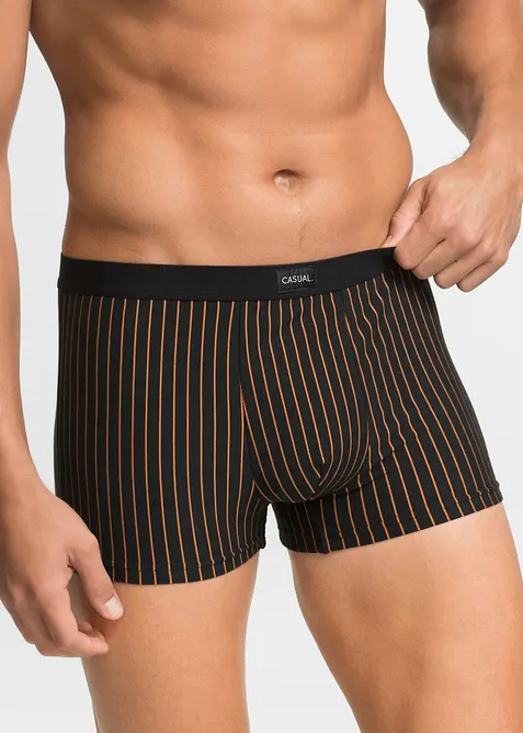 Boxershorts eng mit Baumwolle (3er Pack) in schwarz von vorne - bonprix