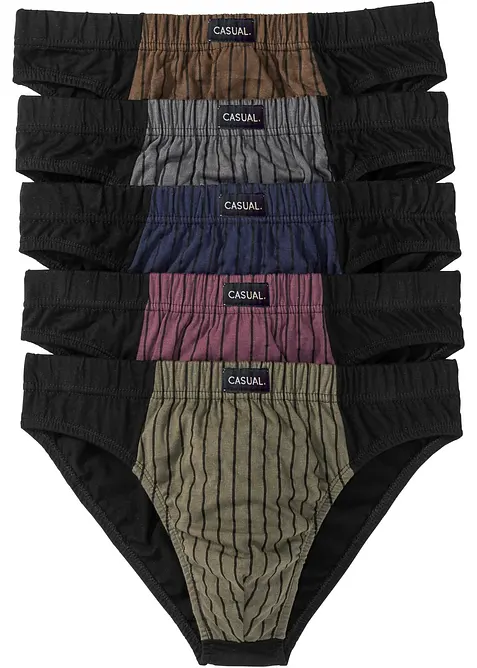 Slip aus weicher Baumwolle (5er Pack) in blau - bonprix