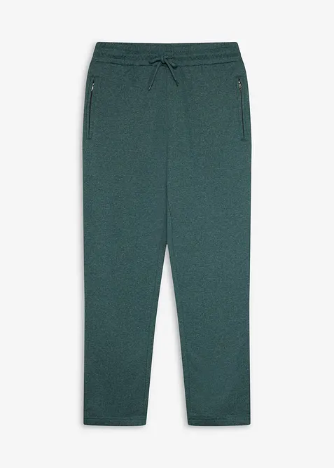 Jogginghose mit Reißverschlusstaschen in petrol von vorne - bonprix