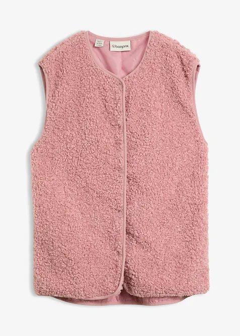 Teddy-Weste in rosa von vorne - bonprix