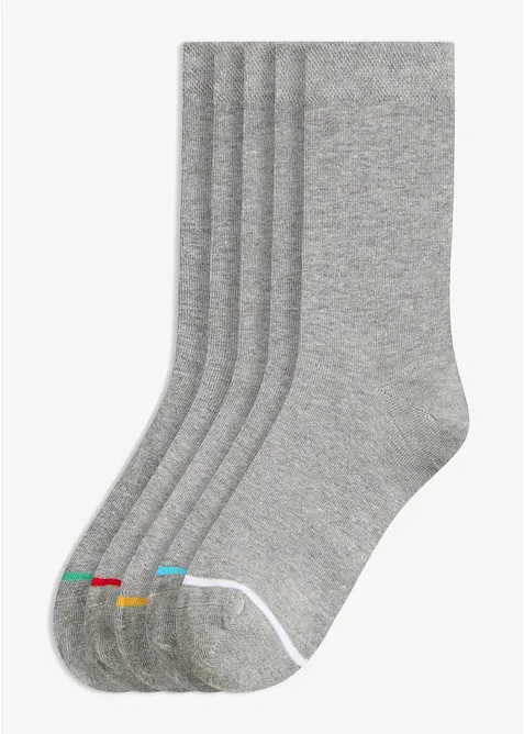Socken mit Bio-Baumwolle (5er Pack) in grau von vorne - bonprix