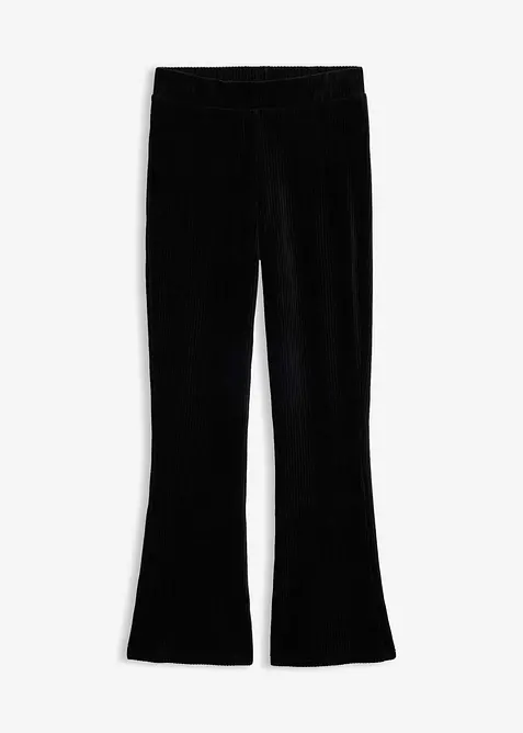 Ausgestellte Leggings in Cordoptik in schwarz von vorne - bonprix