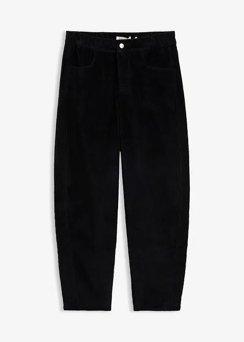 Barrel-Cordhose aus Baumwoll-Mix in schwarz von vorne - bonprix