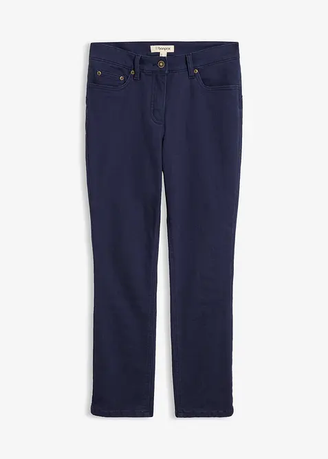 Twillhose aus elastischem Baumwoll-Mix in blau von vorne - bonprix