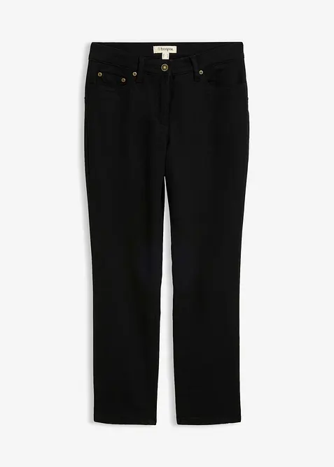 Twillhose aus elastischem Baumwoll-Mix in schwarz von vorne - bonprix