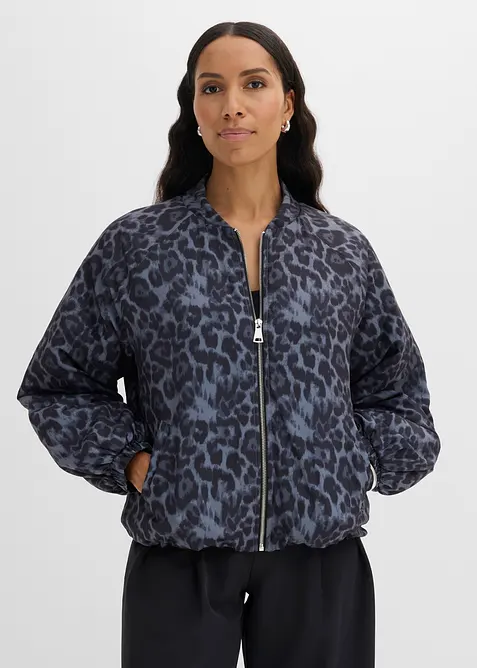 wattierter Blouson in grau von vorne (im Anschnitt) - bonprix