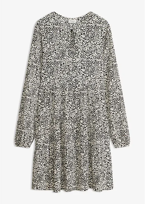 Langarm-Jerseykleid in weiß von vorne - bonprix