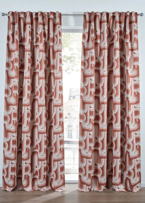 Abdunkelnder Vorhang mit Druck (1er Pack) in beige - bonprix