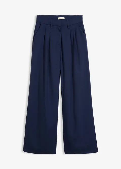Hose in Wolloptik aus Viskose-Mix in blau von vorne - bonprix