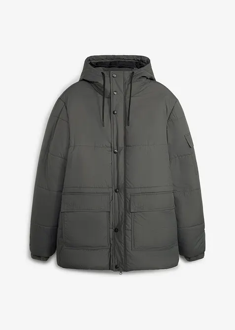 Wasserabweisende 3 in 1 Jacke mit integrierter Fleecejacke in grau von vorne - bonprix