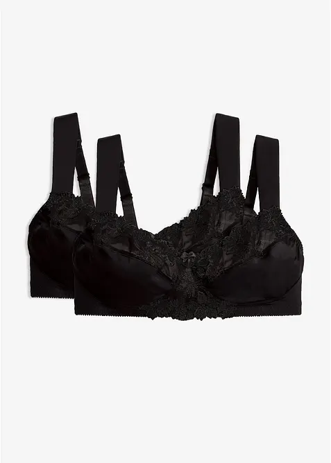 BH (2er-Pack) in schwarz von vorne - bonprix