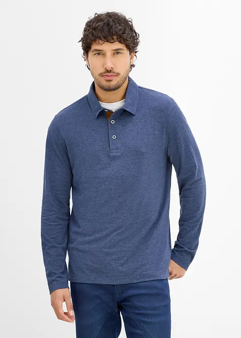 Poloshirt aus robustem Piqué (2er Pack) in grau von vorne (im Anschnitt) - bonprix