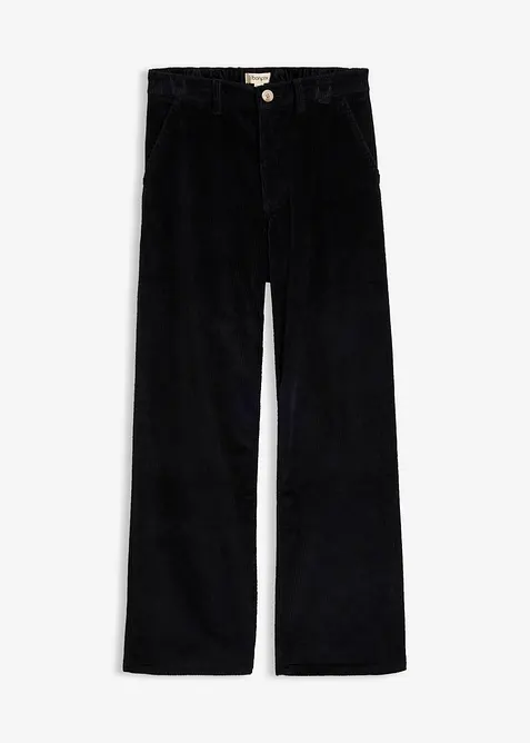 Cordhose aus Baumwoll-Stretch in schwarz von vorne - bonprix