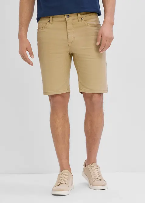 Stretch-Bermuda in Regular Fit (2er-Pack) in beige von vorne - bonprix