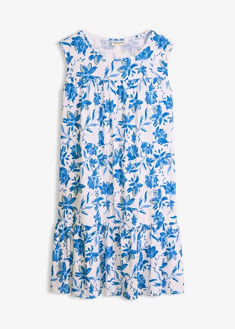 Midikleid aus reiner Baumwolle in weiß von vorne - bonprix