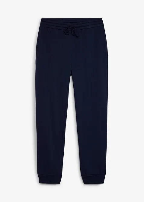 Thermo-Jogginghose mit Reißverschlusstaschen in blau von vorne - bonprix