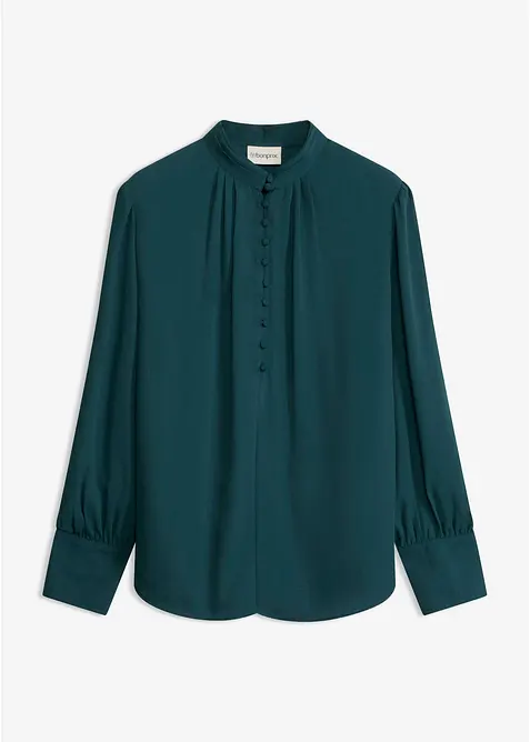 Chiffon Tunikabluse in grün von vorne - bonprix