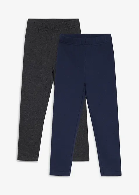Thermo-Leggings (2er Pack) in blau von vorne - bonprix