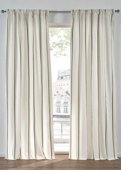 Blickdichter Vorhang aus Bio-Baumwolle (1er Pack) in beige - bonprix