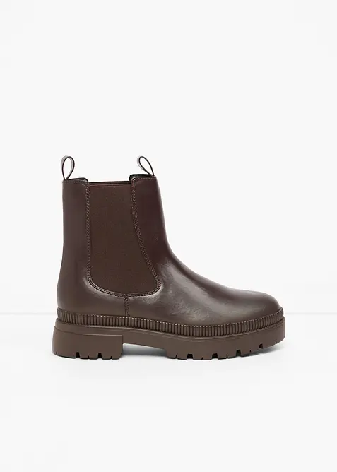 Chelsea-Boots mit Profilsohle in braun - bonprix