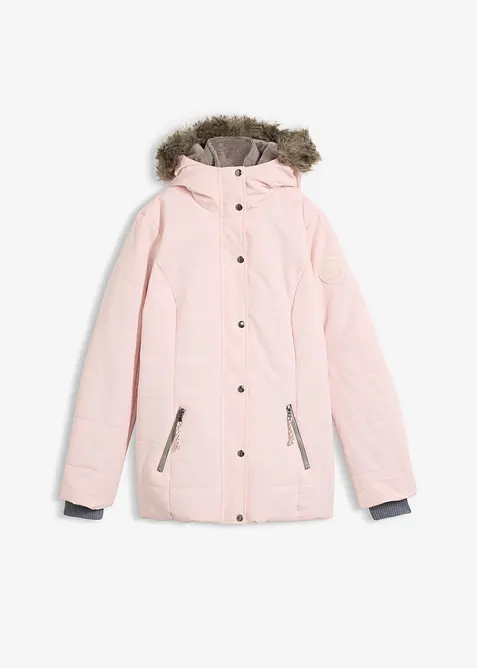 Winterjacke in 2-in1 Optik in rosa von vorne - bonprix