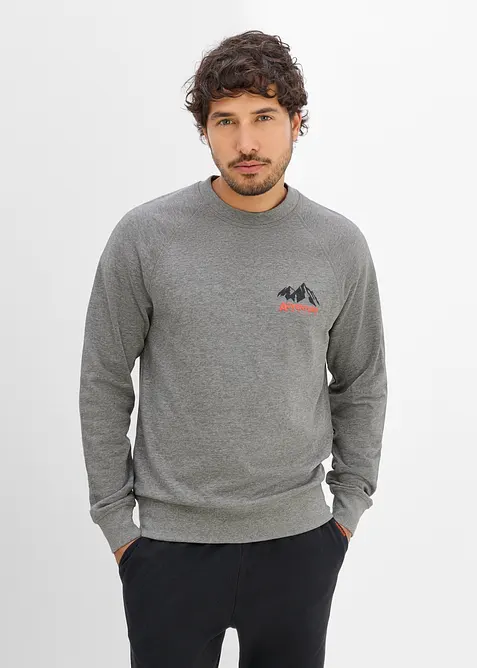 Sweatshirt aus reiner Bio-Baumwolle in grau von vorne (im Anschnitt) - bonprix