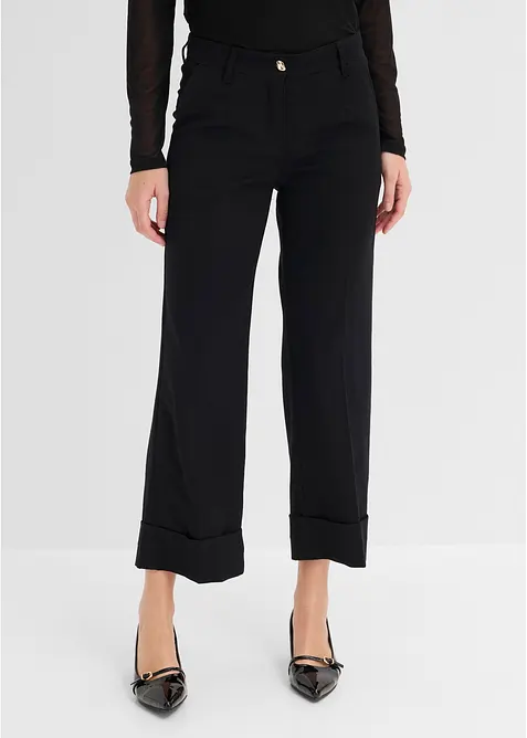 7/8-Hose aus softem Viskose-Mix in schwarz von vorne - bonprix