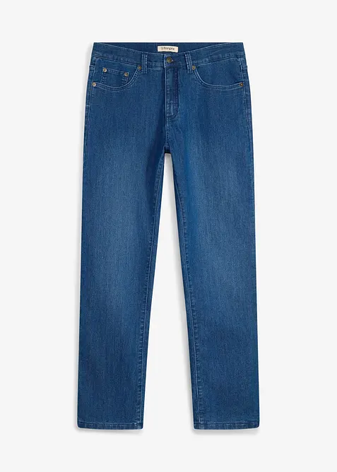 Thermo Classic-Fit-Jeans mit Jersey-Futter, Straight in blau von vorne - bonprix
