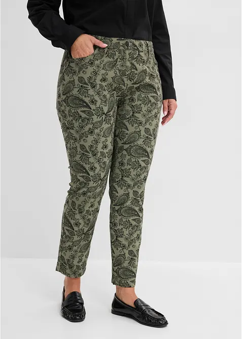 Stretch-Hose aus Baumwoll-Stretch in grün von vorne - bonprix