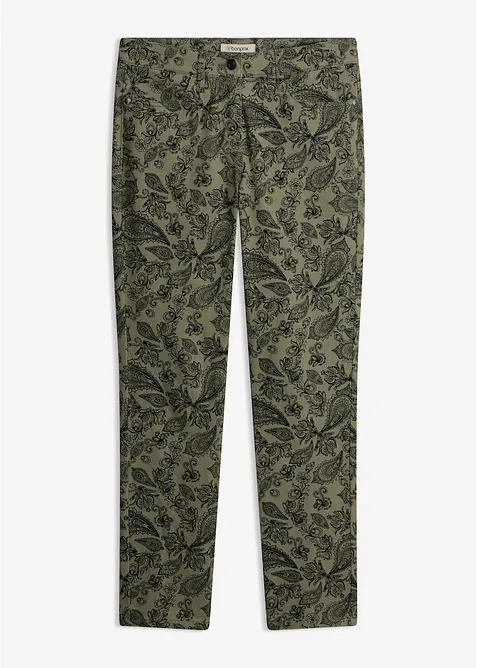 Stretch-Hose aus Baumwoll-Stretch in grün von vorne - bonprix