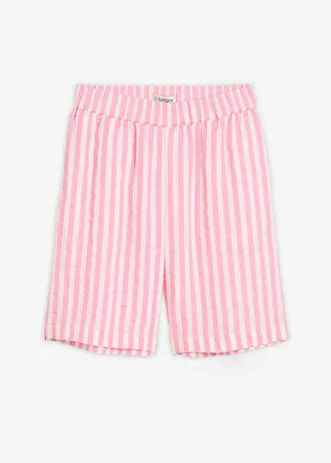 Musselin-Shorts aus reiner Baumwolle in rosa von vorne - bonprix