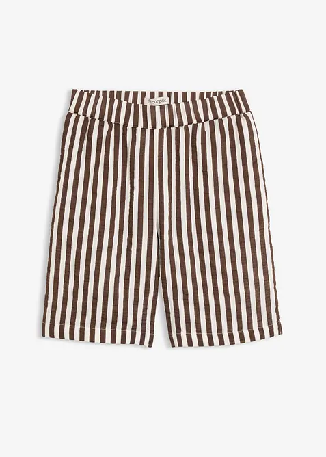 Musselin-Shorts aus reiner Baumwolle in braun von vorne - bonprix