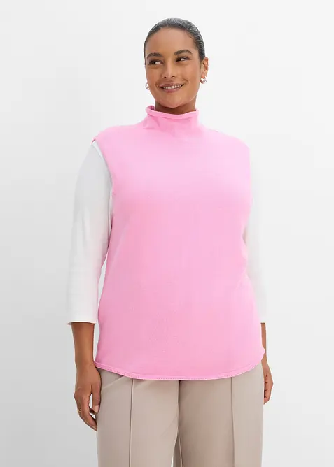 Pullunder aus reiner Baumwolle in rosa von vorne (im Anschnitt) - bonprix