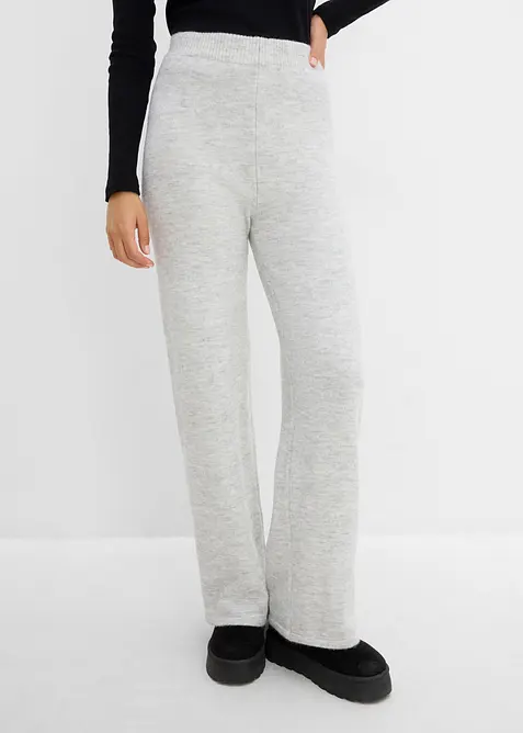 Strick-Hose in grau von vorne - bonprix