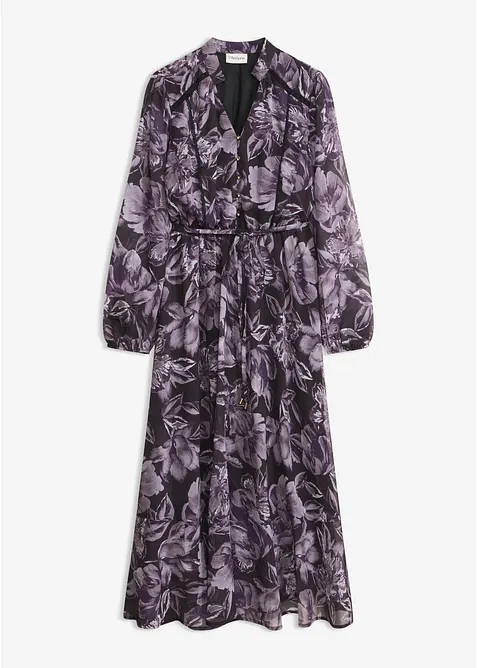 Chiffonkleid in schwarz von vorne - bonprix