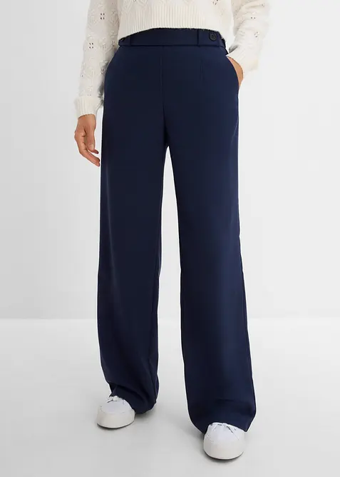 Hose mit hohem Bund in blau von vorne - bonprix