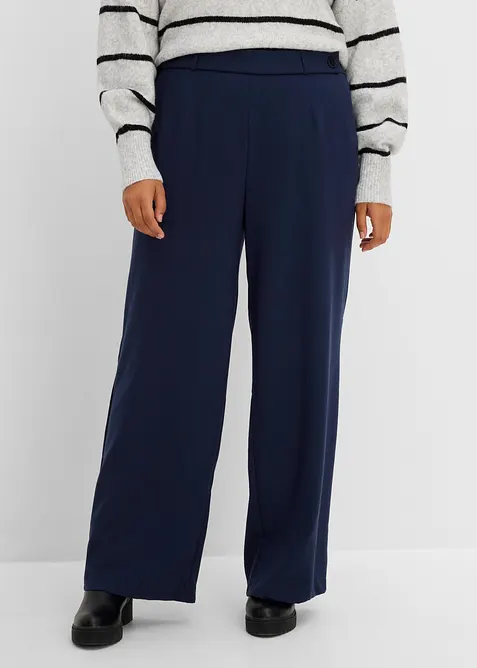 Hose mit hohem Bund in blau von vorne - bonprix
