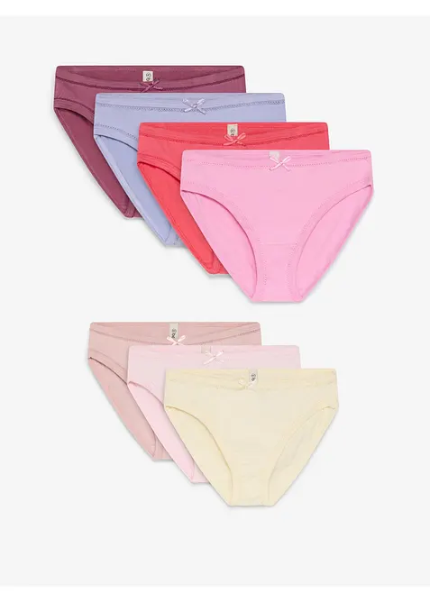 Slip mit weicher Bio-Baumwolle (7er Pack) in weiß von vorne - bonprix