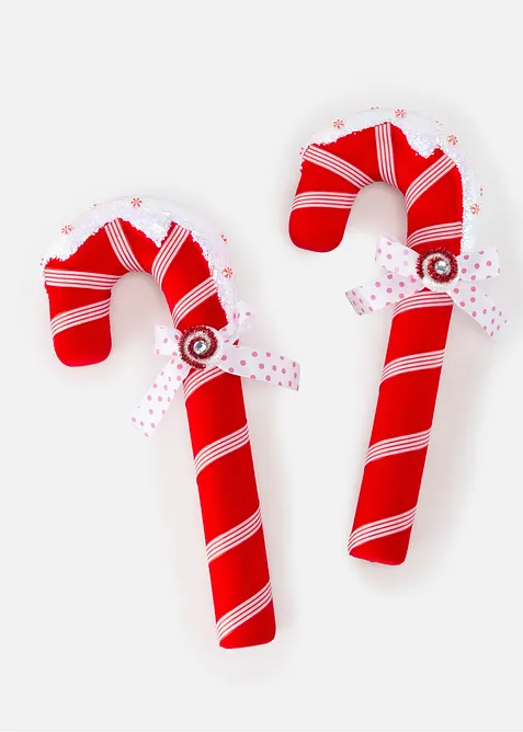 Deko-Objekt Zuckerstange mit Schleife in rot von vorne - bonprix