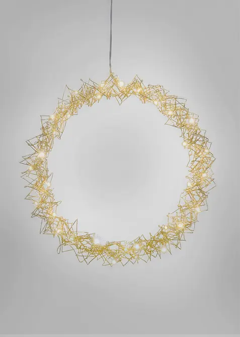 LED-Deko-Objekt Kranz in gold von vorne - bonprix