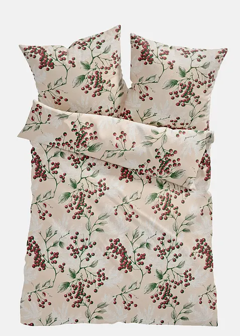 Biber-Bettwäsche in beige von vorne - bonprix